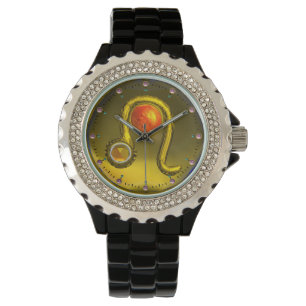 LEO GOLD ZODIAC BIRTHDAY JEWEL,Yellow,Black Watch