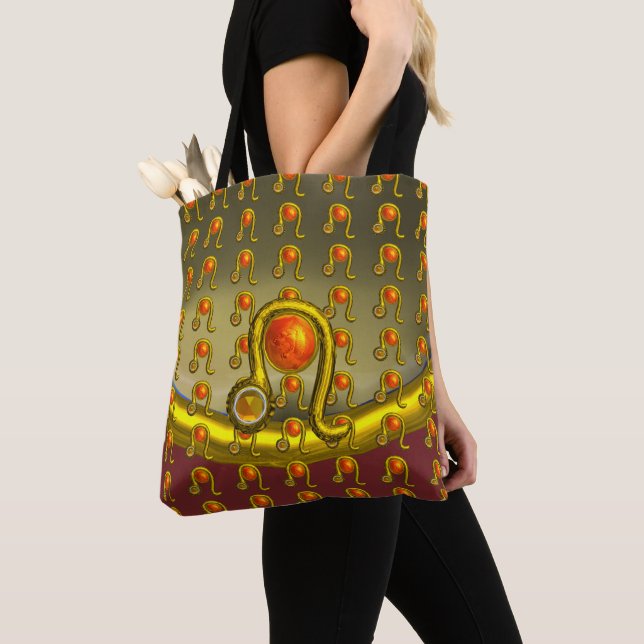 LEO GOLD ZODIAC BIRTHDAY JEWEL YELLOW TOPAZ, TOTE BAG (Close Up)