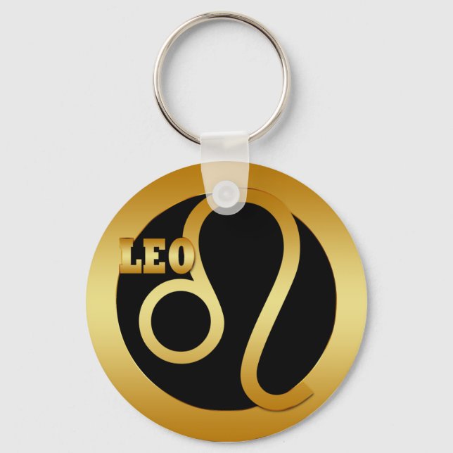 LEO GOLD ZODIAC SIGN KEY RING (Front)