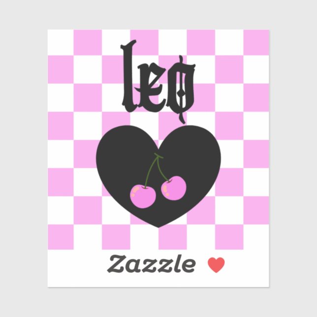 Leo Gothic Aesthetic Chequered Cherry Art (Sheet)