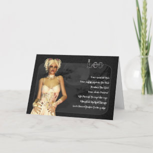 Leo Gothic Zodiac Birthday Card