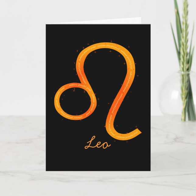 Leo Greeting Card- Blank Card (Front)