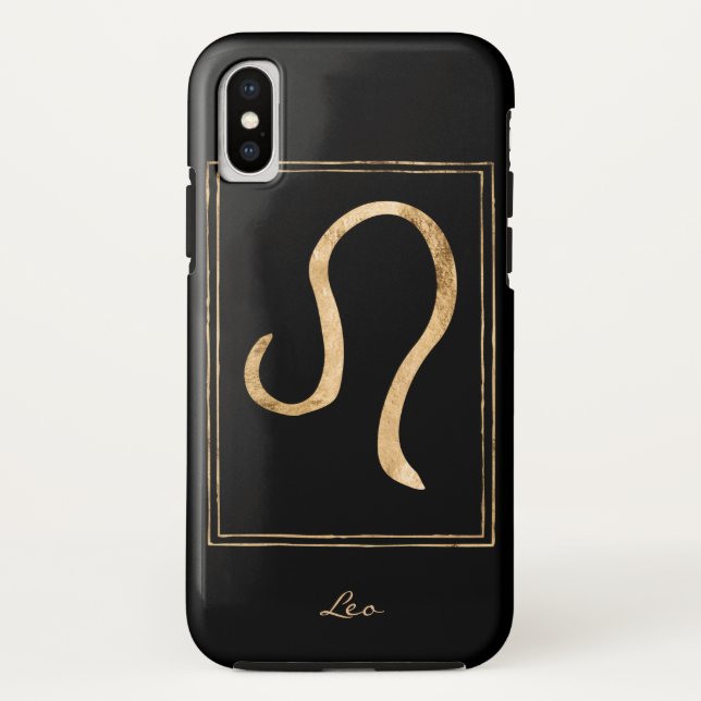 Leo hammered gold astrology birthday zodiac Case-Mate iPhone case (Back)