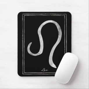 Leo hammered silver stylised astrology zodiac mouse pad