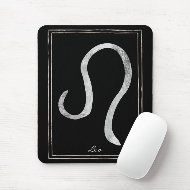 Leo hammered silver stylised astrology zodiac mouse pad (With Mouse)