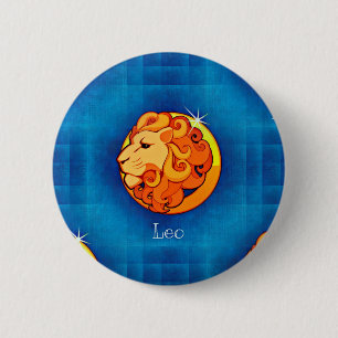 leo horoscope 6 cm round badge