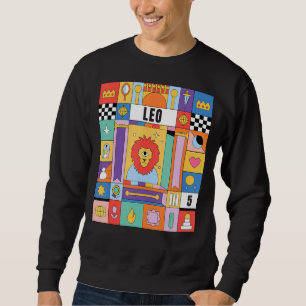 Leo Horoscope Abstract Zodiac Mystic Symbols Sweatshirt