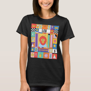 Leo Horoscope Abstract Zodiac Mystic Symbols T-Shirt
