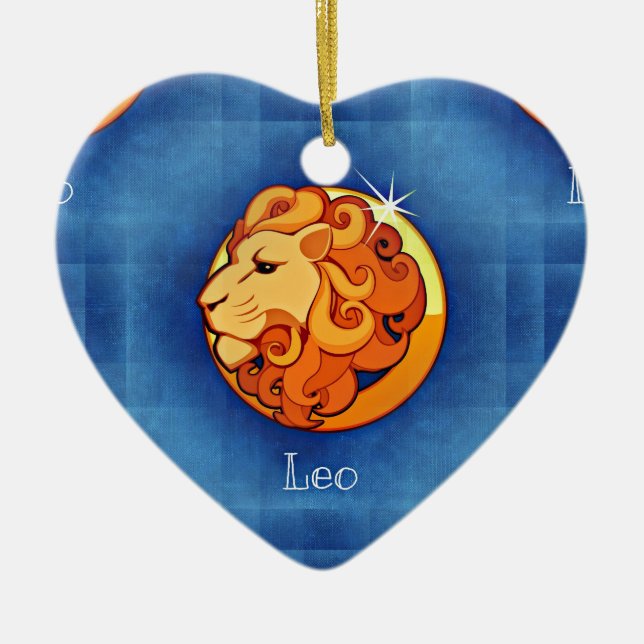 leo horoscope ceramic ornament (Front)