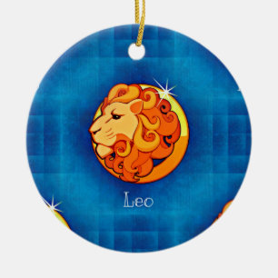leo horoscope ceramic tree decoration