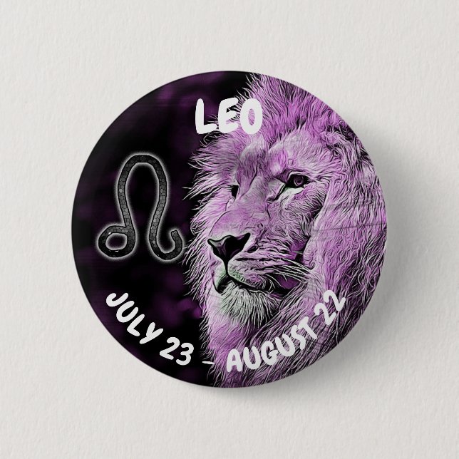 Leo Horoscope Sign 6 Cm Round Badge (Front)
