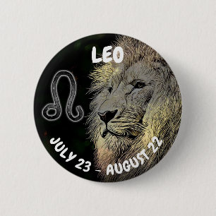 Leo Horoscope Sign 6 Cm Round Badge