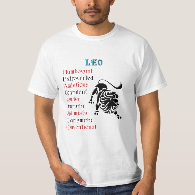 Leo Horoscope Zodiac Sign T-Shirt (Front)