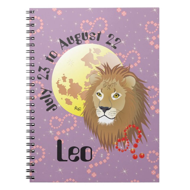 Leo July 23 to August 22 Notebook (Front)