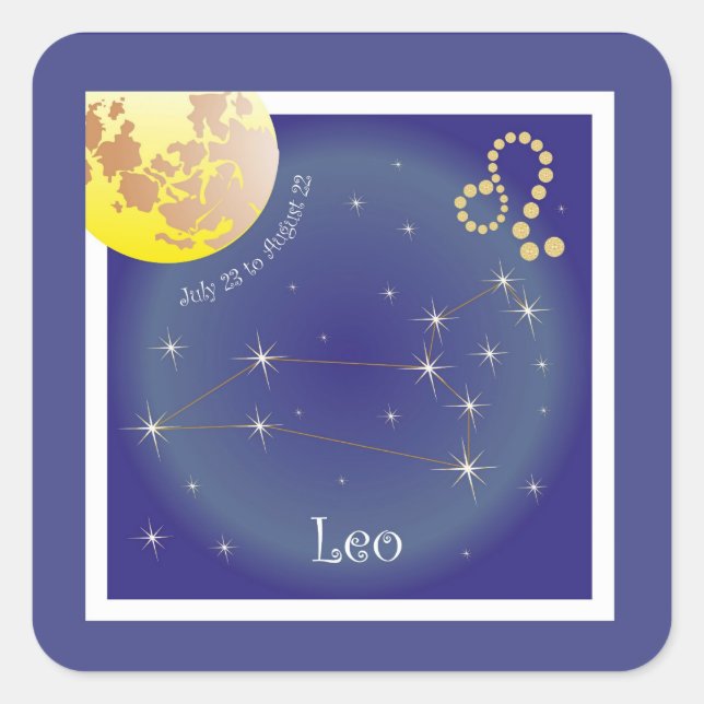 Leo July 23 to August 22 sticker (Front)
