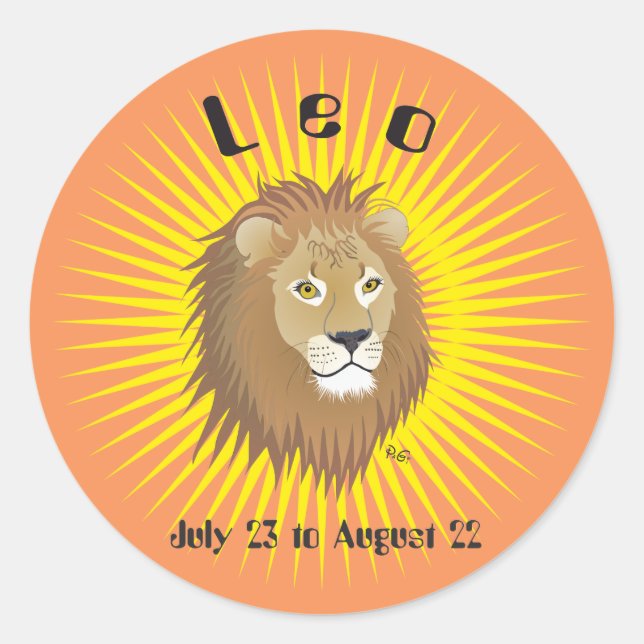 Leo July 23 to August 22 Stickers (Front)
