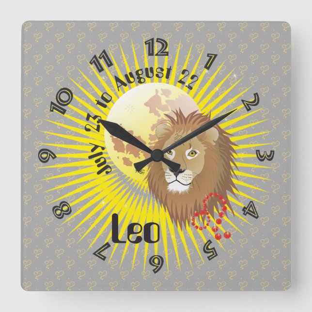 Leo July 23 to August 22 Wall Clocks (Front)