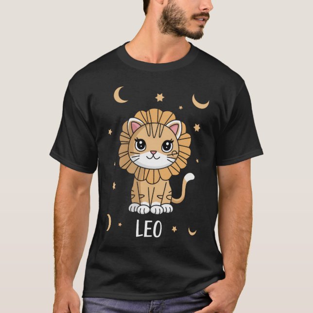 Leo Kitten: A Roaring Star Adorable Leo Zodiac T-Shirt (Front)