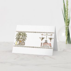 Leo Libra zodiac friendship gifts by Valxart.com Card