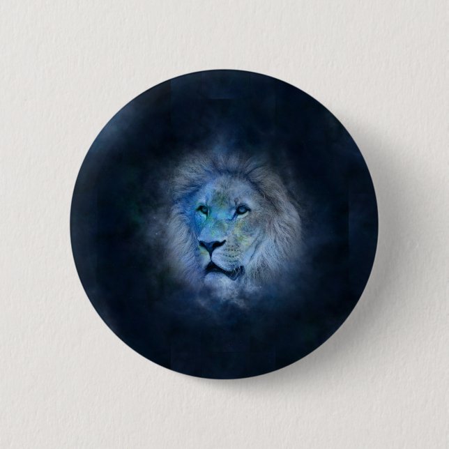 leo lion 6 cm round badge (Front)