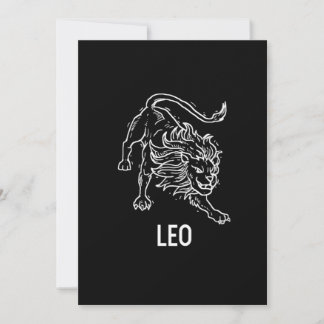 Leo Lion Astrology Birthday Gift Zodiac Signs Invitation