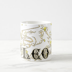 Leo Lion Astrology Sign With Stars Coffee Mug
