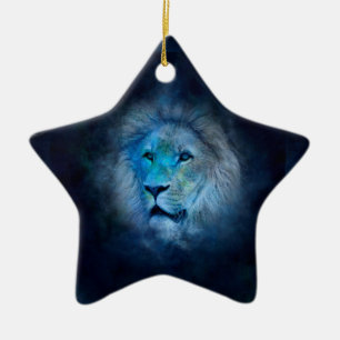 leo lion ceramic tree decoration