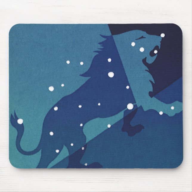 Leo Lion Constellation Vintage Zodiac Astrology Mouse Pad (Front)