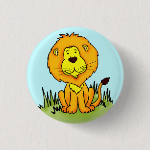 Leo Lion cute animal art button