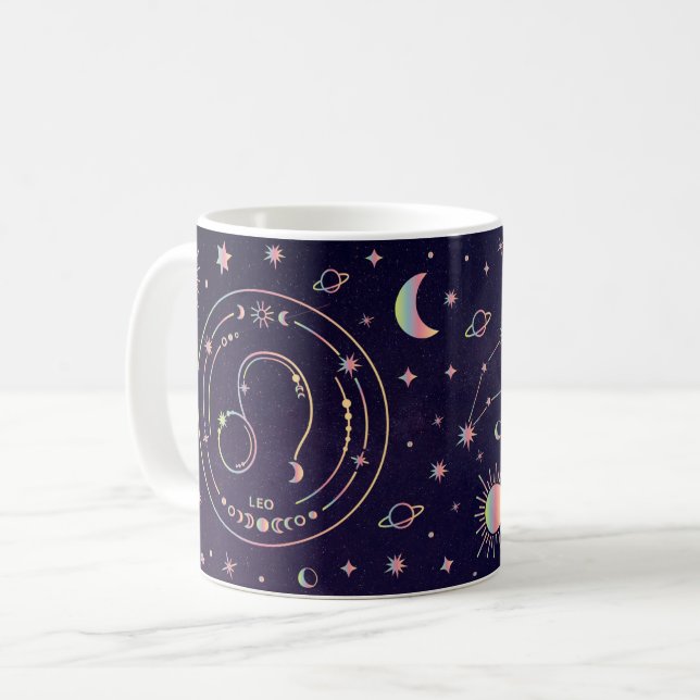 Leo Lion fun nutrition facts zodiac constellations Coffee Mug (Front Left)