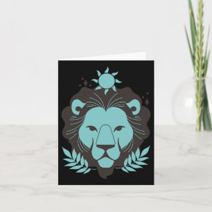 Leo Lion Halloween Zodiac Horoscope Astrology Card