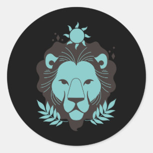 Leo Lion Halloween Zodiac Horoscope Astrology  Classic Round Sticker