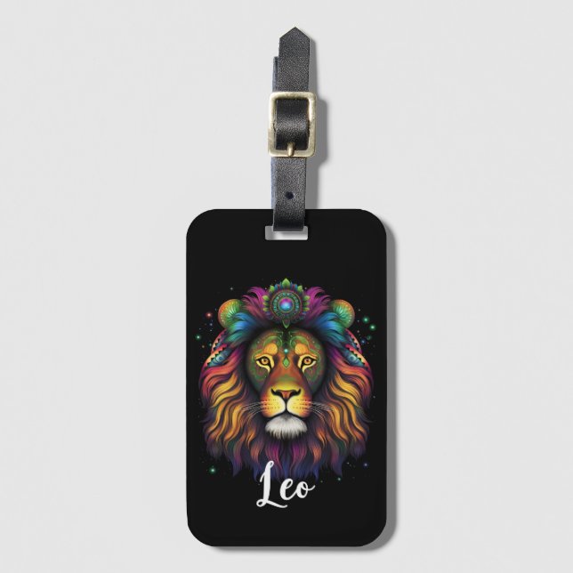 Leo Lion Luggage Tag (Front Vertical)