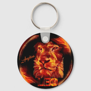 Leo Lion Personalised Key Ring