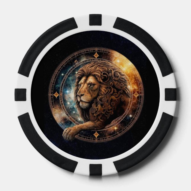 Leo Lion Poker Chips – Zodiac Symbol (Front)