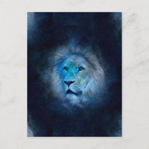 leo lion postcard