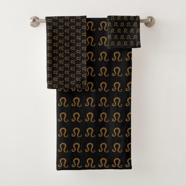 Leo, Lion Sign  Sagittarius Glitter Bath Towel Set (Insitu)