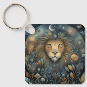 Leo Lion Zodiac Astrology Mystical Birthday Key Ring