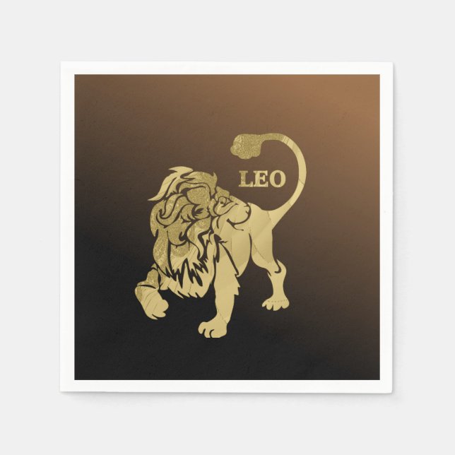 Leo Lion Zodiac Napkin (Front)