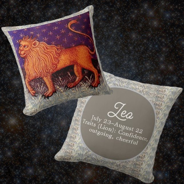 Leo Lion Zodiac Sign Horoscope Birthday Party Cushion (Creator Uploaded)