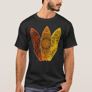 Leo Lion Zodiac Sign Surfboard Surfing Horoscope T-Shirt