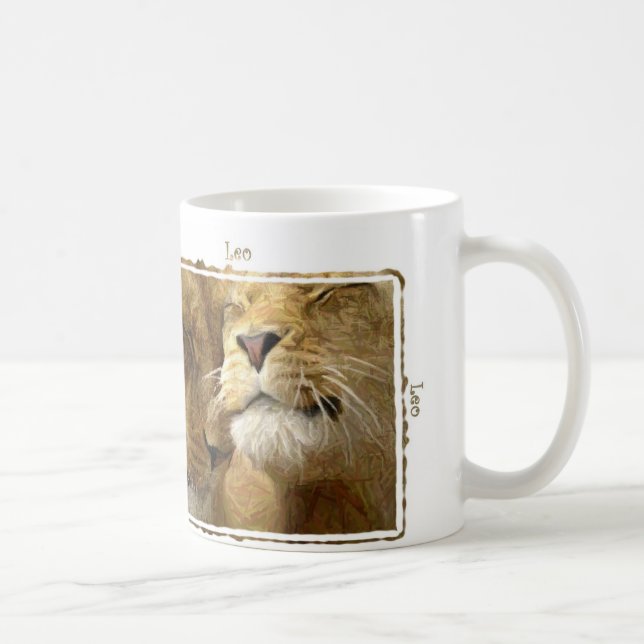 Leo - Lions Digital Art  Astrology Mug (Right)