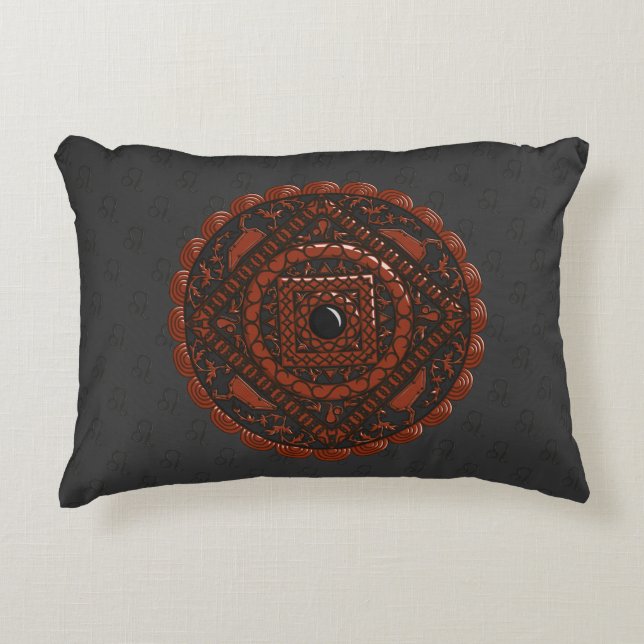 Leo Mandala Accent Pillow (Front)