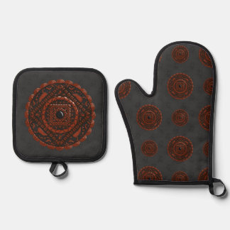 Leo Mandala Oven Mitt & Pot Holder Set