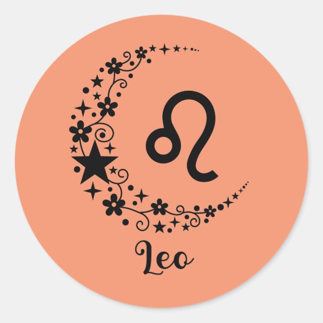 Leo Moon Classic Round Sticker (Front)