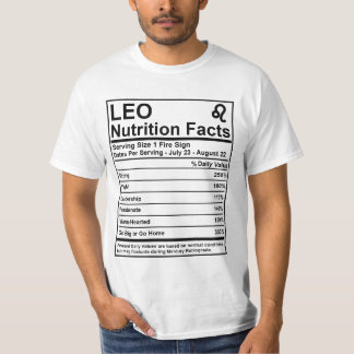 Leo Nutrition Facts - #SaveTheWorldTribe T-Shirt