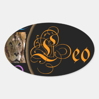 Leo Oval Sticker