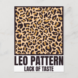 Leo Pattern Bad Taste Fashion Victim Postcard