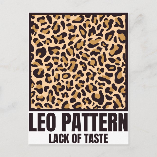 Leo Pattern Bad Taste Fashion Victim Postcard (Front)