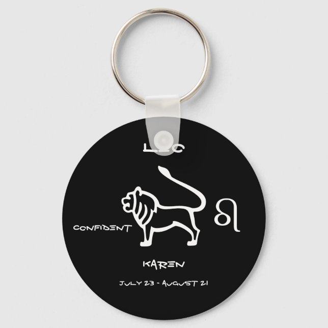 Leo Personalised Key Ring (Front)